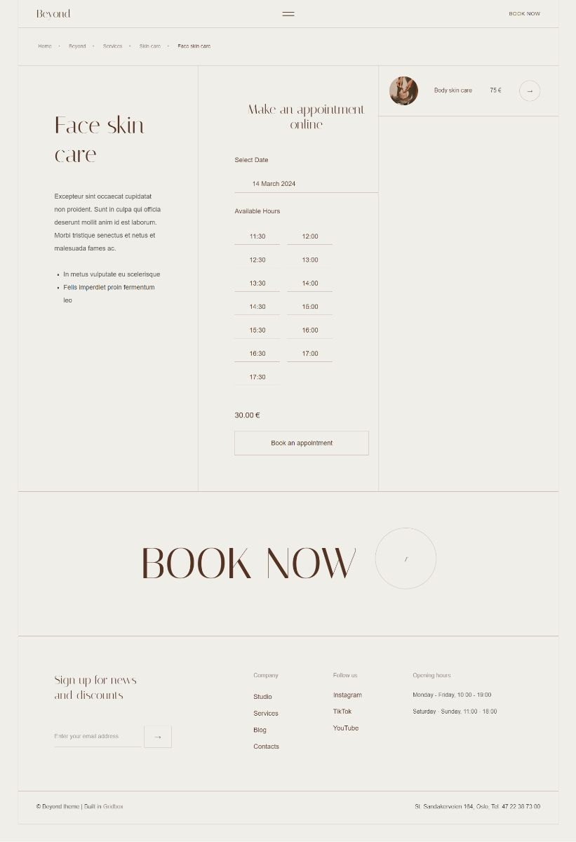 Editorial Date & Slot Booking Grid