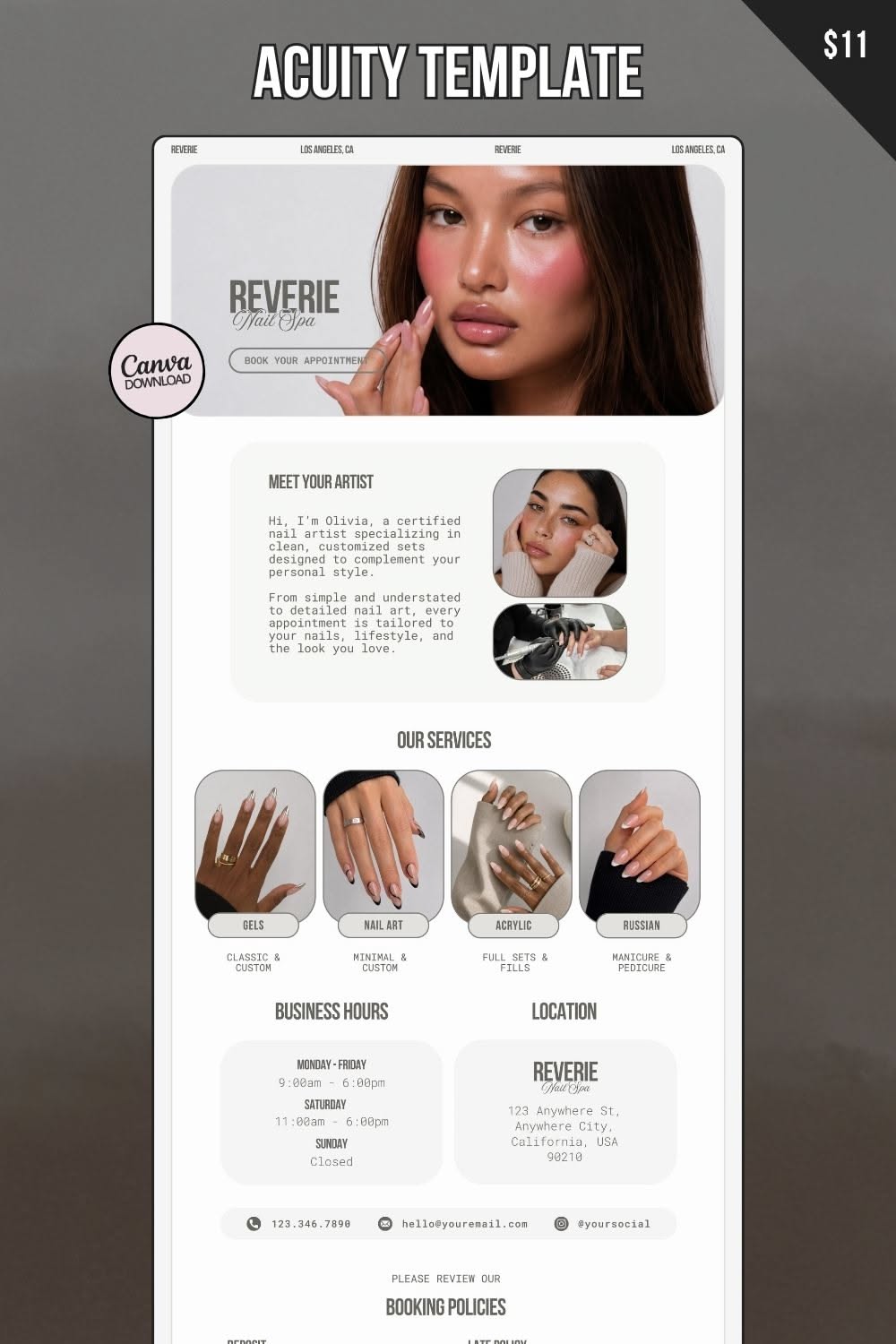 Reverie Nail Spa Studio Sheet