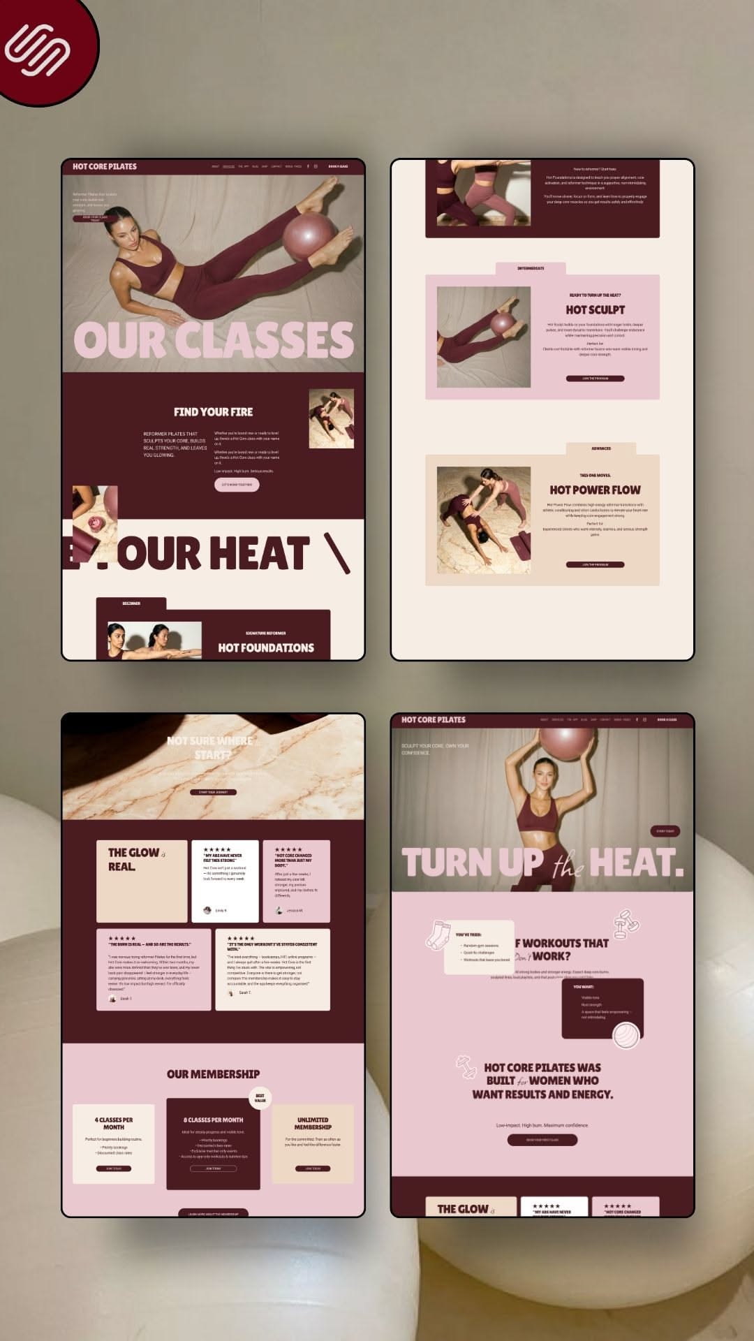 Hot Core Pilates Burgundy Studio
