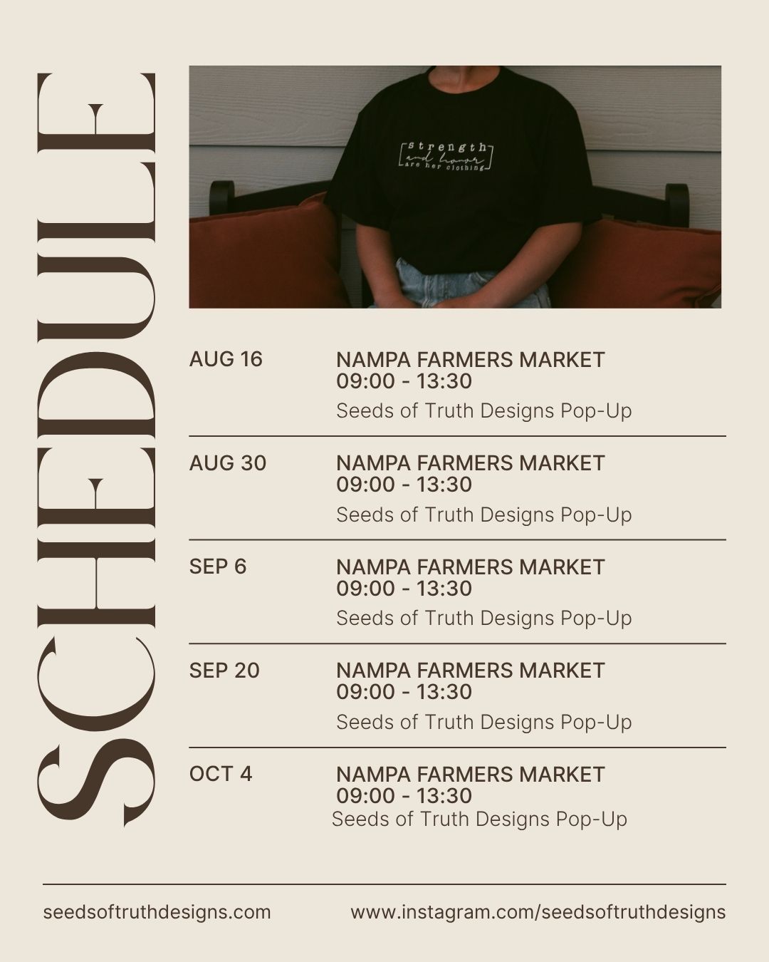 Vertical Rotated Serif Schedule