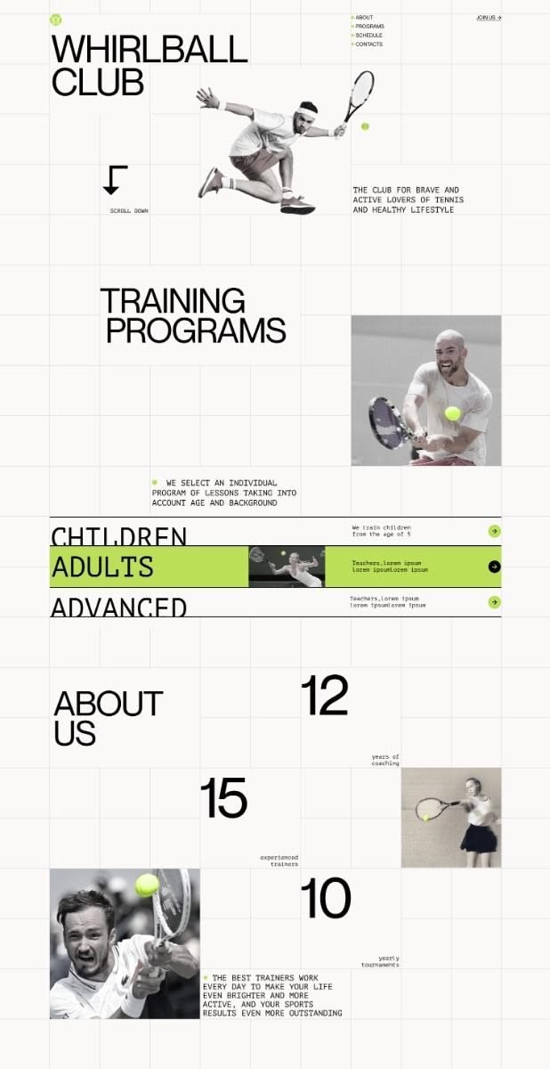 Tennis Club Technical Graph Grid