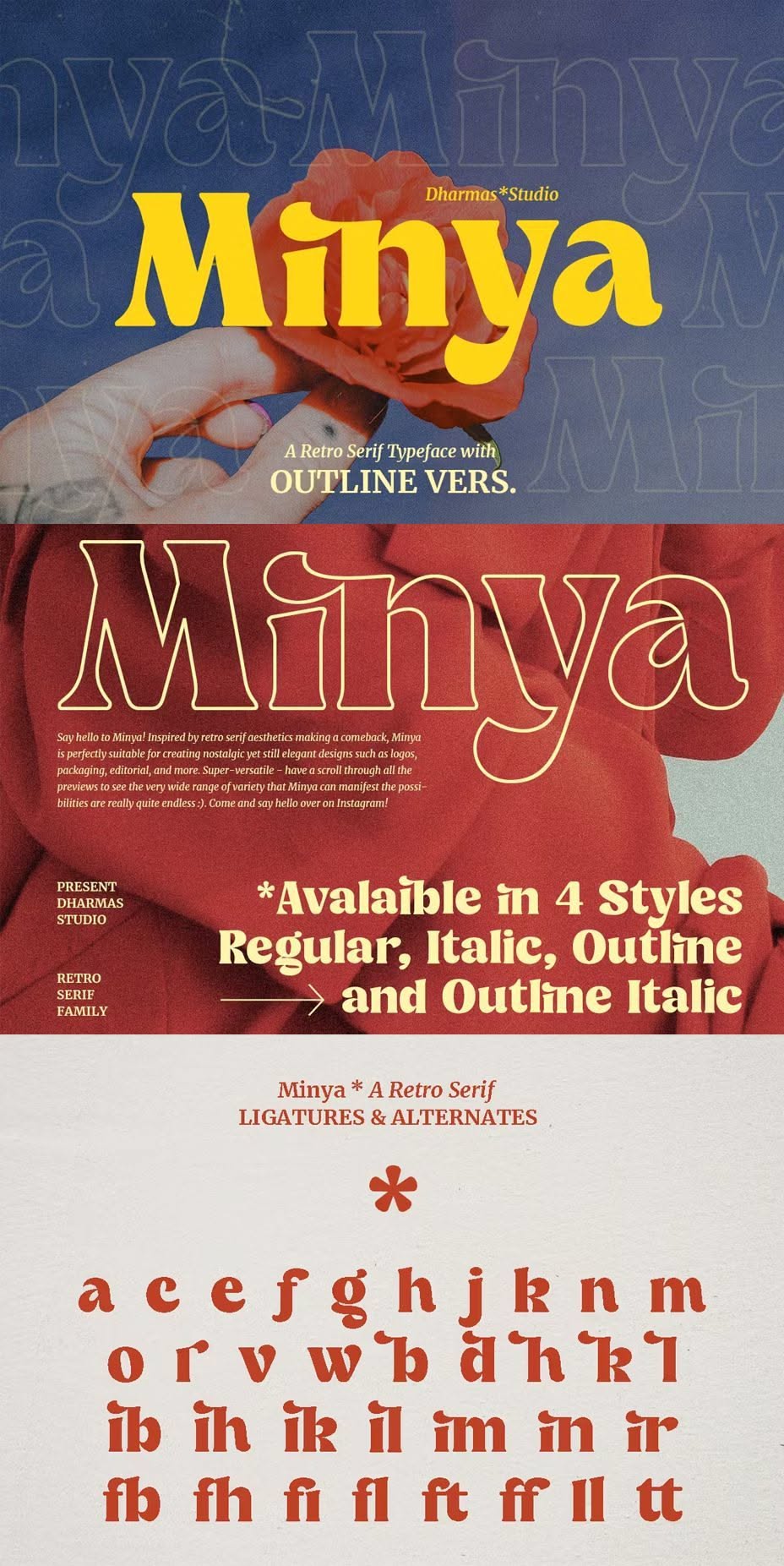 70s Terracotta Serif Font Poster
